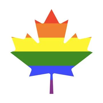 Rainbow flag. Canada maple leaf. Gay pride backdrop. Progress Logo Stock Illustration