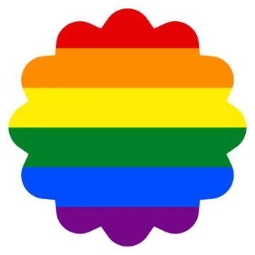 Rainbow Flag in Circle Dodecagonal Shape Illustrazione stock