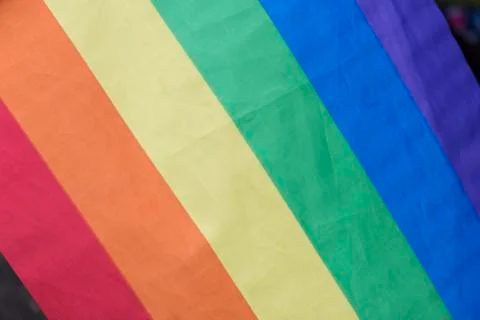 Rainbow Flag close up Stock Photos