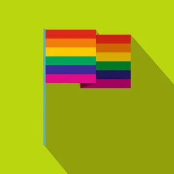 Rainbow flag flat icon Stock Illustration