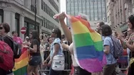 Rainbow Flag Gay Parade Pride London Lgbt Stock Footage