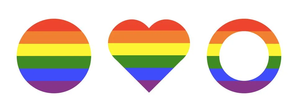 Rainbow flag. Gay pride frames. Progress Logo symbols. LGBT Illustrazione stock
