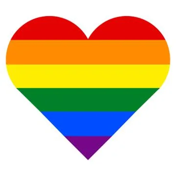 Rainbow Flag in Heart Shape Illustrazione stock