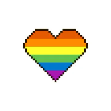 Rainbow flag in heart shape Stock Illustration