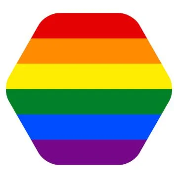 Rainbow Flag in Hexagon Shape Stock-Illustration