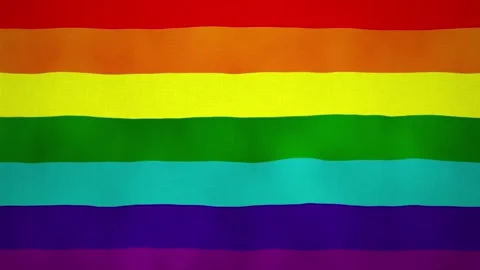 Rainbow flag LGBT - 3D Render Animation Stock Footage 133643443