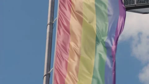 Rainbow flag (LGBT) Stock Footage 204151112