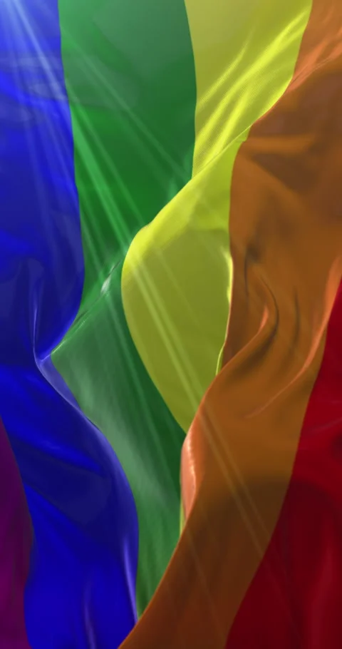 Rainbow flag, LGBT pride Flag. 4K Vertical. Loop Stock Footage 301785481