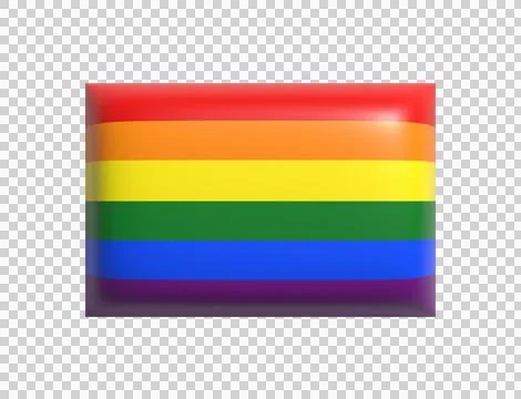 Rainbow flag lgbt pride isolated. Cartoon design icon. 3d rendering Stock Illustration