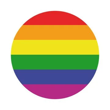 Rainbow flag LGBT symbol button Stock Illustration