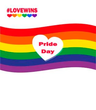 Rainbow flag - love is love. World pride day Stock Illustration