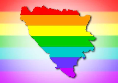 Rainbow flag pattern - bosnia and herzegovina Stock Illustration