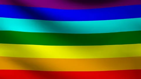 The rainbow flag, pride flag, LGBT pride flag or gay pride flag. Stock Footage 10003154