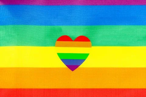 Rainbow flag,  is the pride flag representing LGBT pride. Stock Photos