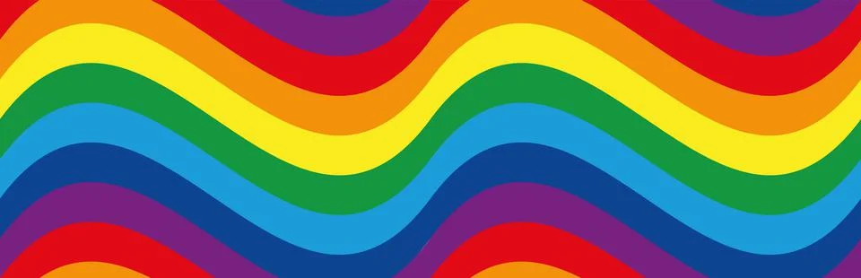 Rainbow flag seamless wavy background, LGBT movement pattern Illustrazione stock