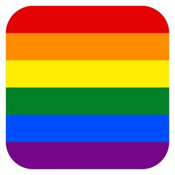 Rainbow Flag in Square Shape Illustrazione stock