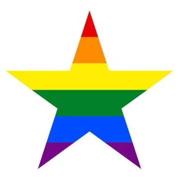 Rainbow Flag in Star Shape Illustrazione stock
