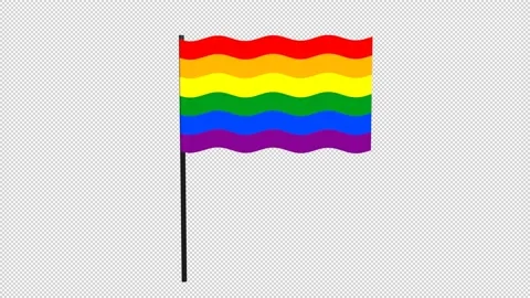 Rainbow flag is waving , animation Stock Footage 162669859