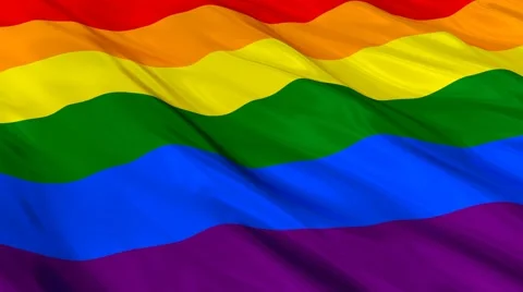 Rainbow flag waving. Seamless Vídeo Stock 48691244