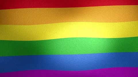 Rainbow flag waving in slow motion Stock Footage 340039662