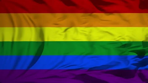 Rainbow flag waving in the wind Animation Stock Footage 309343255
