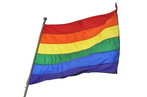 Rainbow flag on white background 写真素材