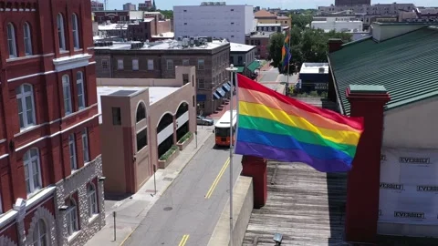Rainbow Flags over Savannah Vídeo Stock 133749588