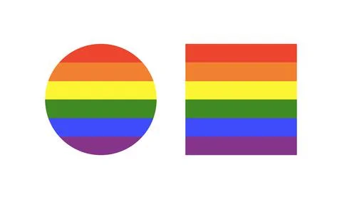 Rainbow flags. Progress Logo symbol. Gay pride frames. LGBT Stock Illustration