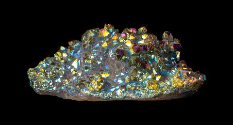 Rainbow Flame Aura Quartz Crystal for Energy Work and Meditation Stock Photos