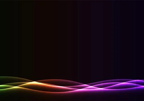 Rainbow flame curve layer abstract background Stock Illustration