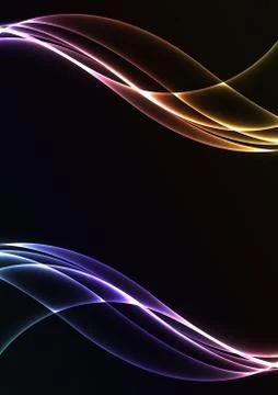 Rainbow flame curve layer abstract background Stock Illustration