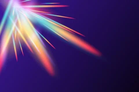 Rainbow flare lens realistic effect. Vector illustration of light refraction Illustrazione stock
