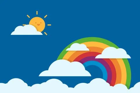 Rainbow flat design Stock Illustration