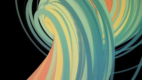 Rainbow flat dynamic lines spiral animation on a black background 스톡 동영상 103542347