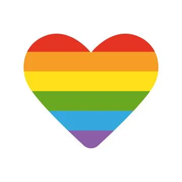 Rainbow flat heart isolated on white background. LGBT symbol, logo. LGBT conc Stock-Illustration