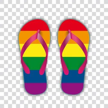 Rainbow Flip-Flops Transparent Stock Illustration