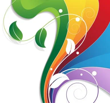 Rainbow with floral pattern Stock Illustration