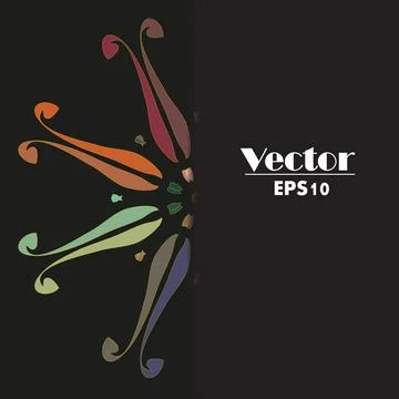 Rainbow floral vector circular mandala ornament Stock Illustration