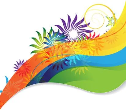 Rainbow flower background Stock Illustration