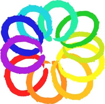 Rainbow flower on a white background Stock Illustration