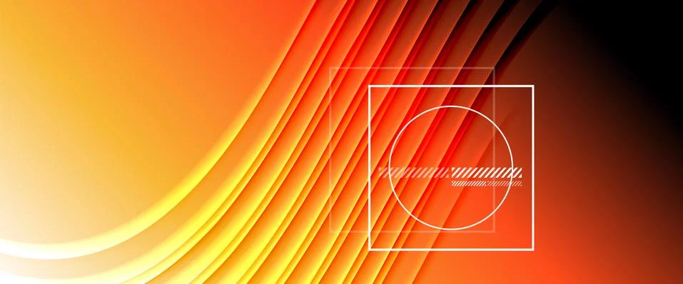 Rainbow fluid gradient background with abstract lines. Colorful geometric Illustrazione stock