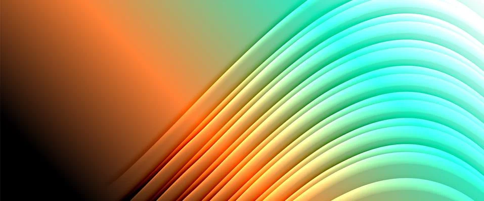 Rainbow fluid gradient background with abstract lines. Colorful geometric Stockillustratie