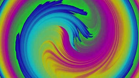 Rainbow fluid vortex spiral with vibrant rotating abstract motion loop Stock Footage 336465322