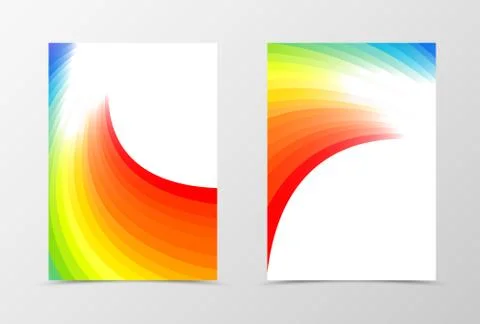 Rainbow flyer template design Stock Illustration