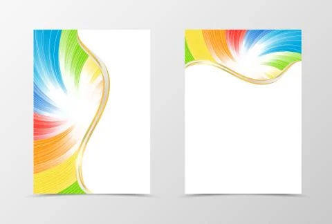Rainbow flyer template design Stock Illustration