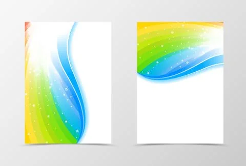 Rainbow flyer template design Stock Illustration