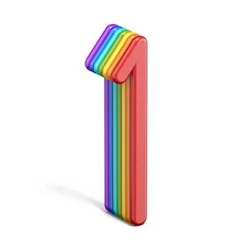Rainbow font number 1 ONE 3D Rainbow font number 1 ONE 3D rendering illust... Stock Photos