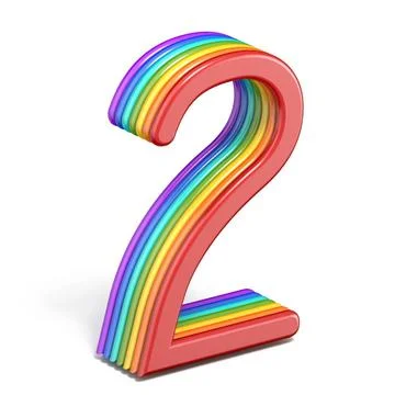 Rainbow font number 2 TWO 3D Rainbow font number 2 TWO 3D rendering illust... Stock Photos