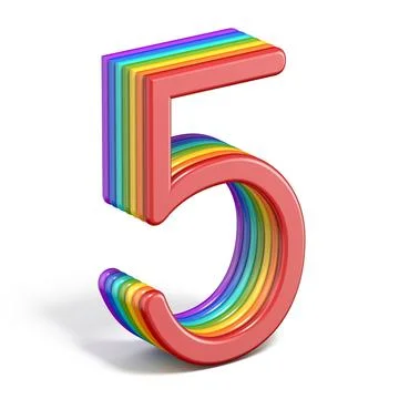 Rainbow font number 5 FIVE 3D Rainbow font number 5 FIVE 3D rendering illu... Stock Photos
