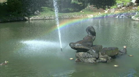 Rainbow fountain Stock Footage 642487